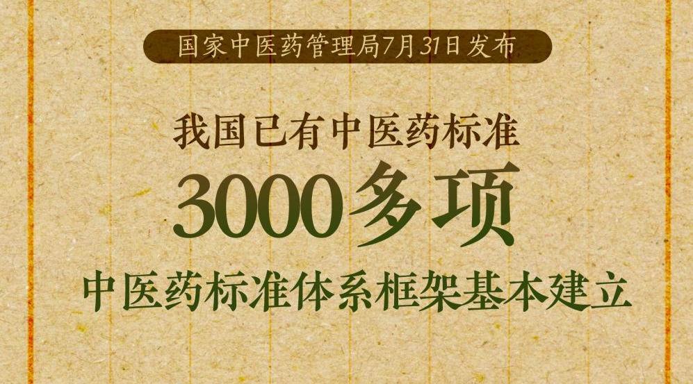 3000多项！我国中医药标准体系框架基本建立