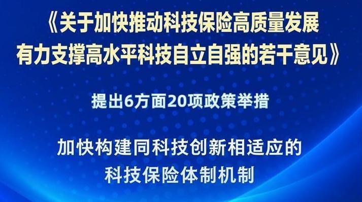 20项举措!科技保险高质量发展路线图发布