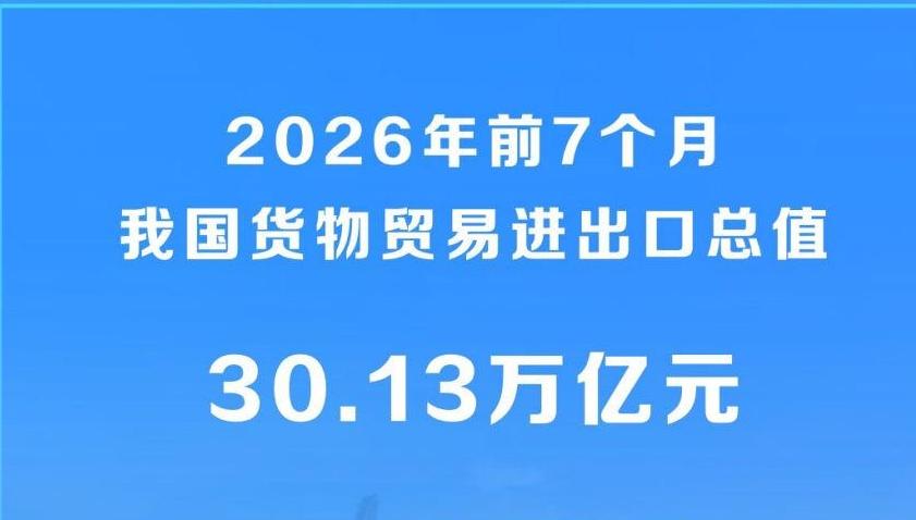 前7个月我国货物贸易进出口超30万亿元
