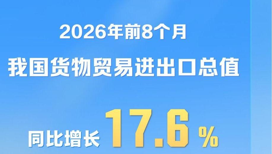 延续快速增长态势,前8个月我国外贸增长17.6%